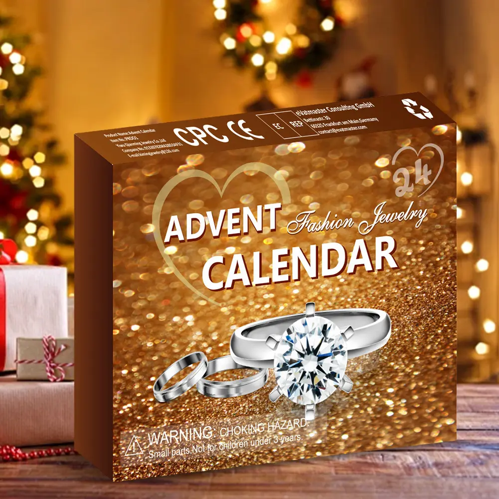 Jewelry Advent Calendar 2024 for Adult Women & Teen Girls with Necklace Rings Earring Xmas Surprise Gift for Wife Daughter Mom