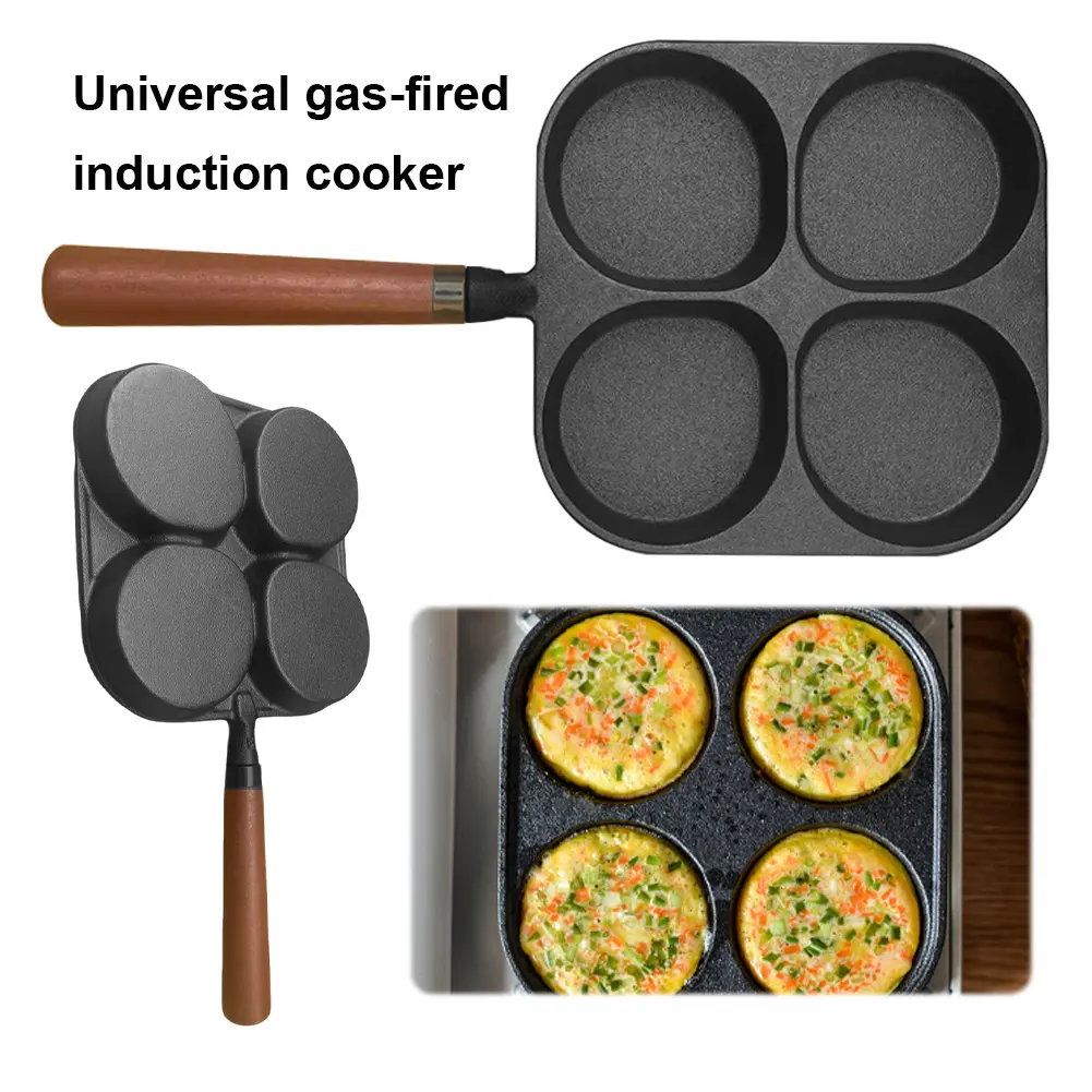 4 Cups Steak Cooking Pans Non Stick Frying Pot Pan Versatile Breakfast Skillet Compatible with Gas Stove and Induction Cooktop