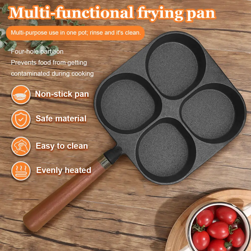 4 Cups Steak Cooking Pans Non Stick Frying Pot Pan Versatile Breakfast Skillet Compatible with Gas Stove and Induction Cooktop