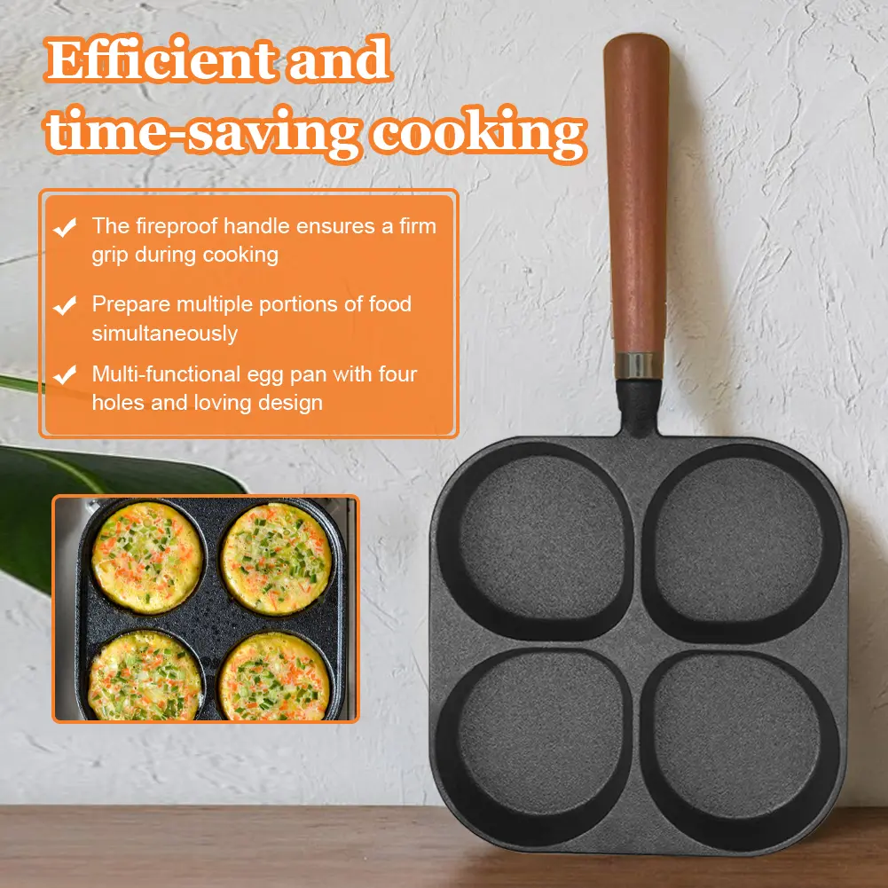 4 Cups Steak Cooking Pans Non Stick Frying Pot Pan Versatile Breakfast Skillet Compatible with Gas Stove and Induction Cooktop
