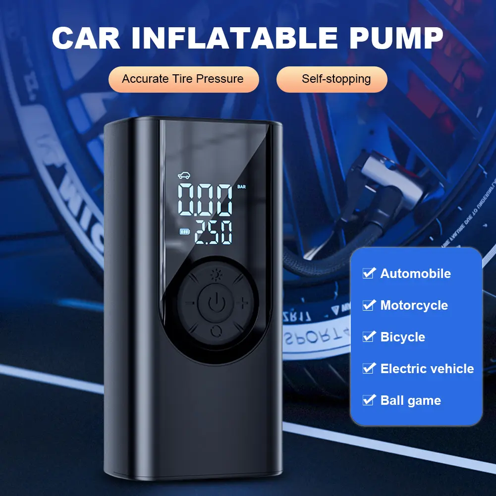 150PSI Electric Tire Inflator with LED Light Portable Car Inflator Pump High Pressure Air Pump for Car Motorcycles Bicycle Ball