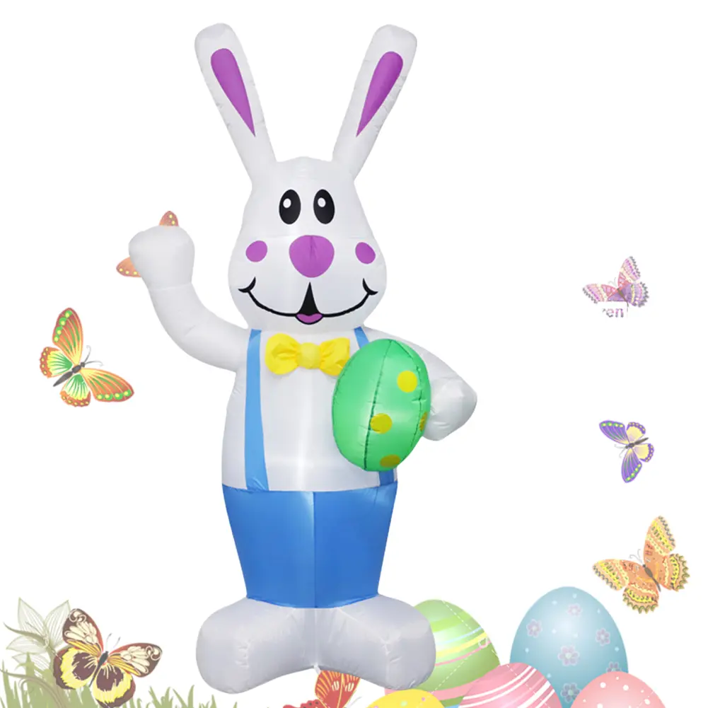 6.2FT Easter Bunny Inflatable Giant Bunny with LED Lights Inflatable Outdoor Decoration for Holiday Party Indoor Outdoor Decor
