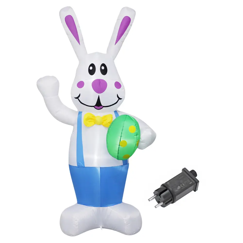 6.2FT Easter Bunny Inflatable Giant Bunny with LED Lights Inflatable Outdoor Decoration for Holiday Party Indoor Outdoor Decor