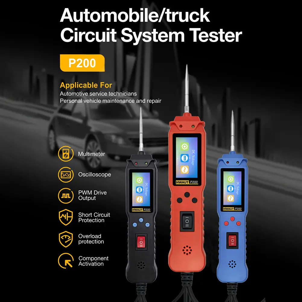 12 24V Automotive Circuit Tester Probe Pen Car Tester TFT Color Display Circuit Ignition Battery Scanner Auto Diagnostic Tools