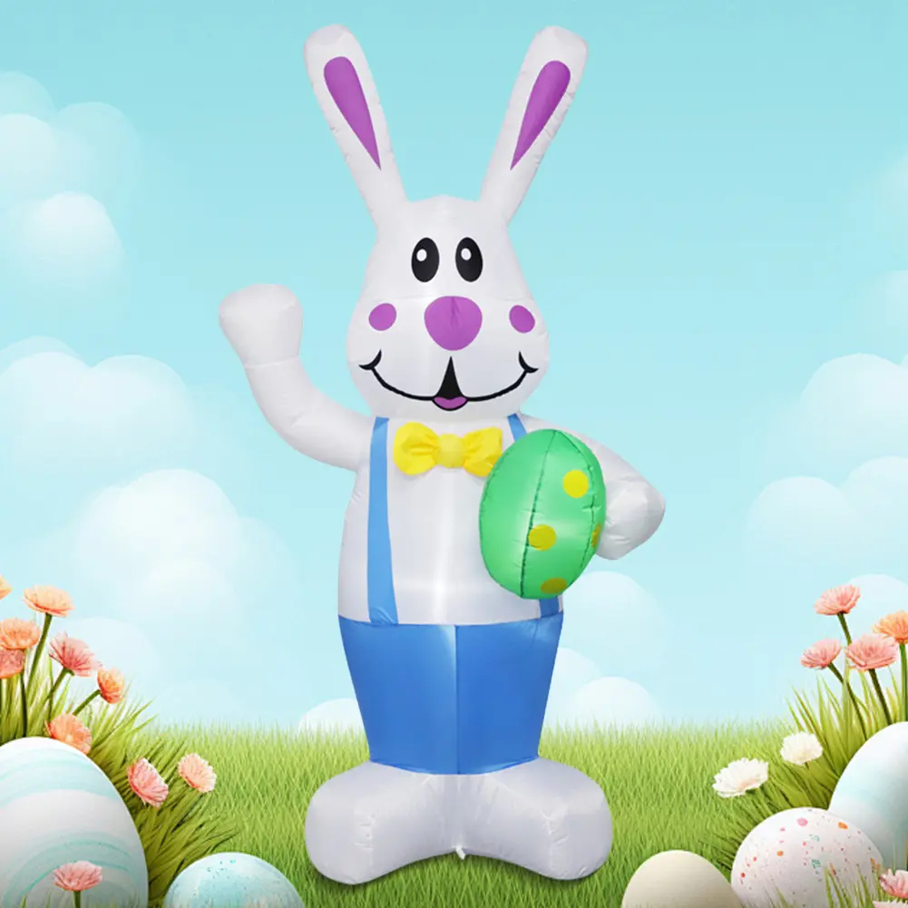 6.2FT Easter Bunny Inflatable Giant Bunny with LED Lights Inflatable Outdoor Decoration for Holiday Party Indoor Outdoor Decor