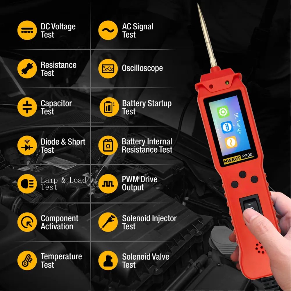 12 24V Automotive Circuit Tester Probe Pen Car Tester TFT Color Display Circuit Ignition Battery Scanner Auto Diagnostic Tools