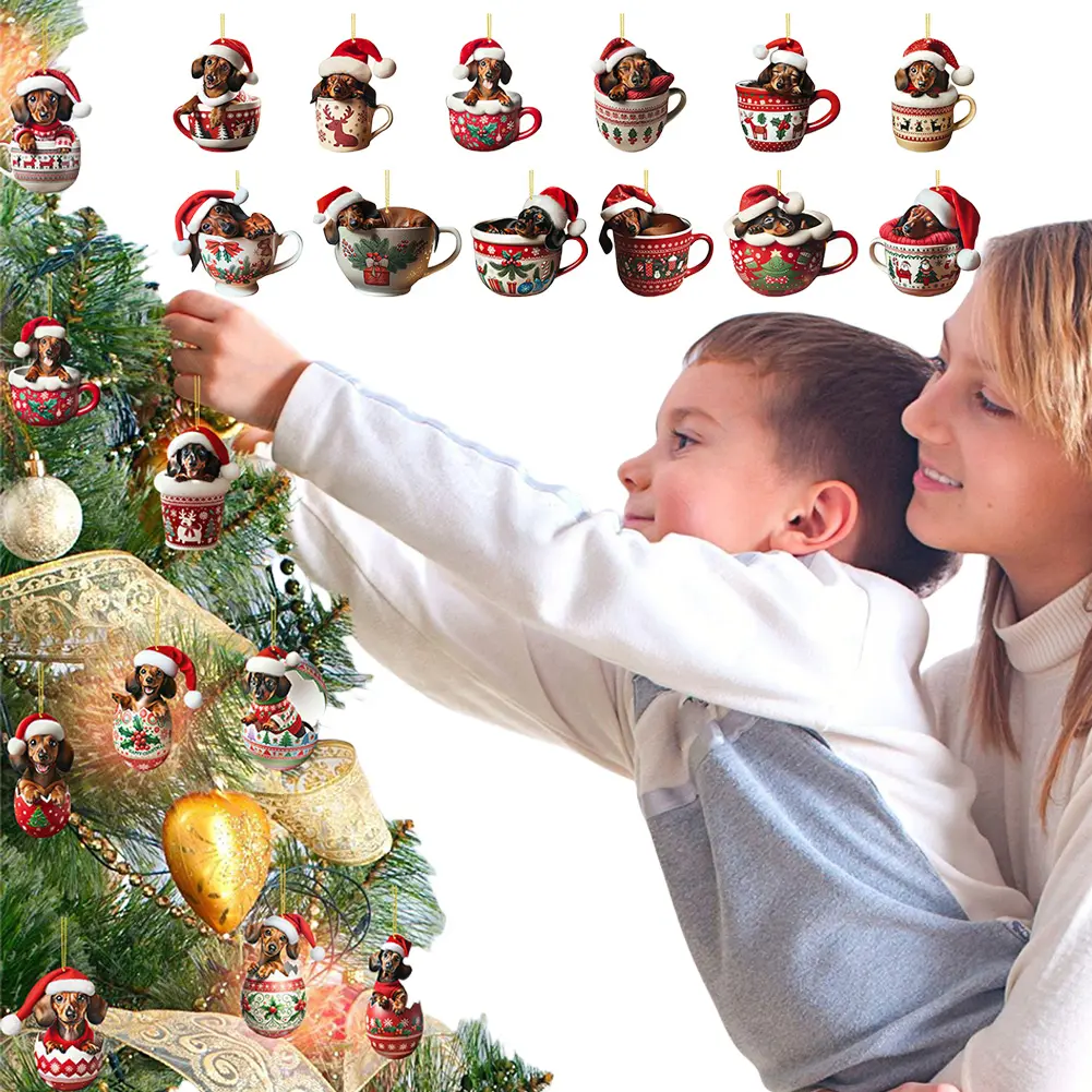 Dachshunds Christmas Advent Calendar 2024 With Dachshunds Figure Ornaments Christmas Countdown Calendar Xmas Gifts for Dog Lover