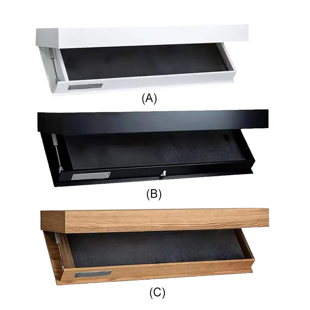 Wooden Concealed Floating Shelf with Secret Compartment Storage Rack Wall-Mounted Display Cabinet Rack for Book Wine Plants Disc