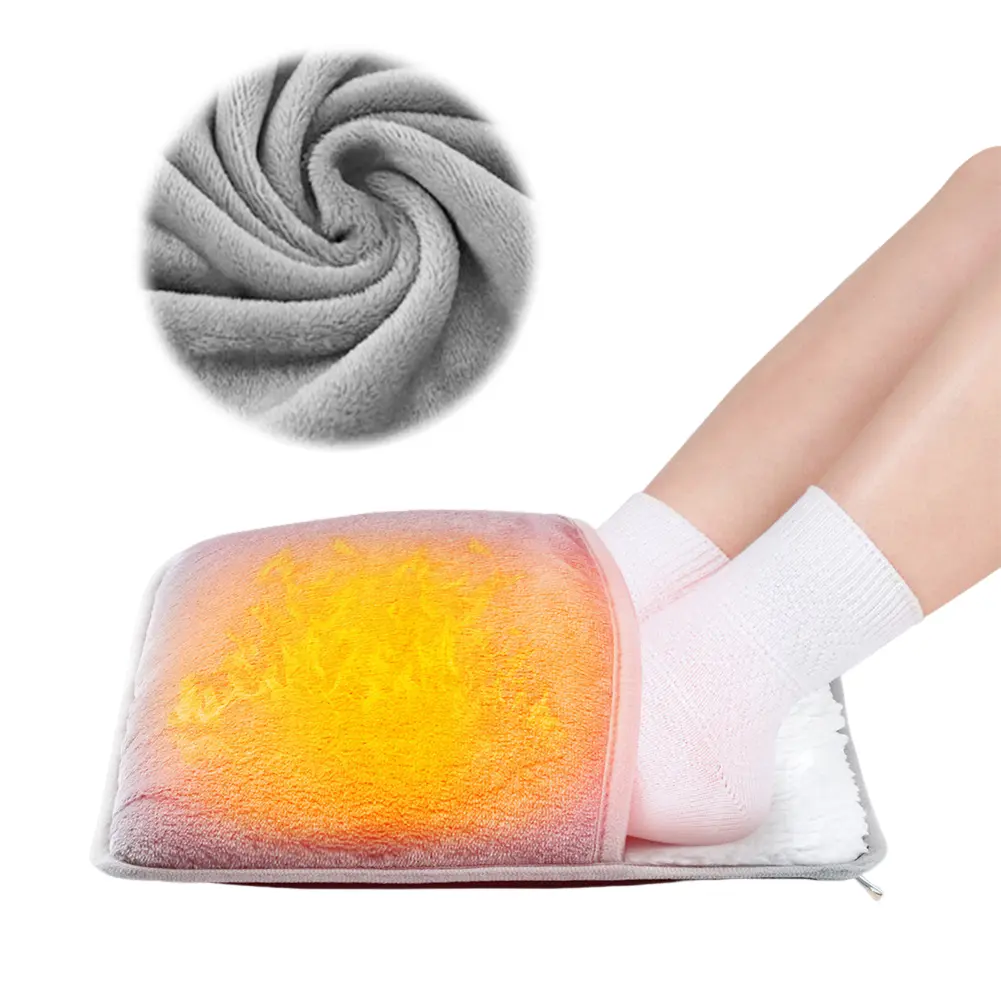 Electric Foot Warmer Heated Foot Cover Multi-Function Portable Hand Warmer Soft Thermal Foot Muff for Bed Under Desk