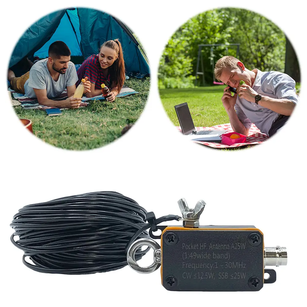 Shortwave Antenna 1-30MHz Wideband End-fed Halfwave Antenna CW SSB End Fed Half Antenna End Fed Radio Antenna with Storage Bag