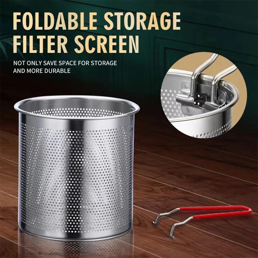 Tempura Fryer Pan with Strainer Stainless Steel Tempura Small Deep Frying Pan Portable Cooking Pot for Kitchen Fried Chicken