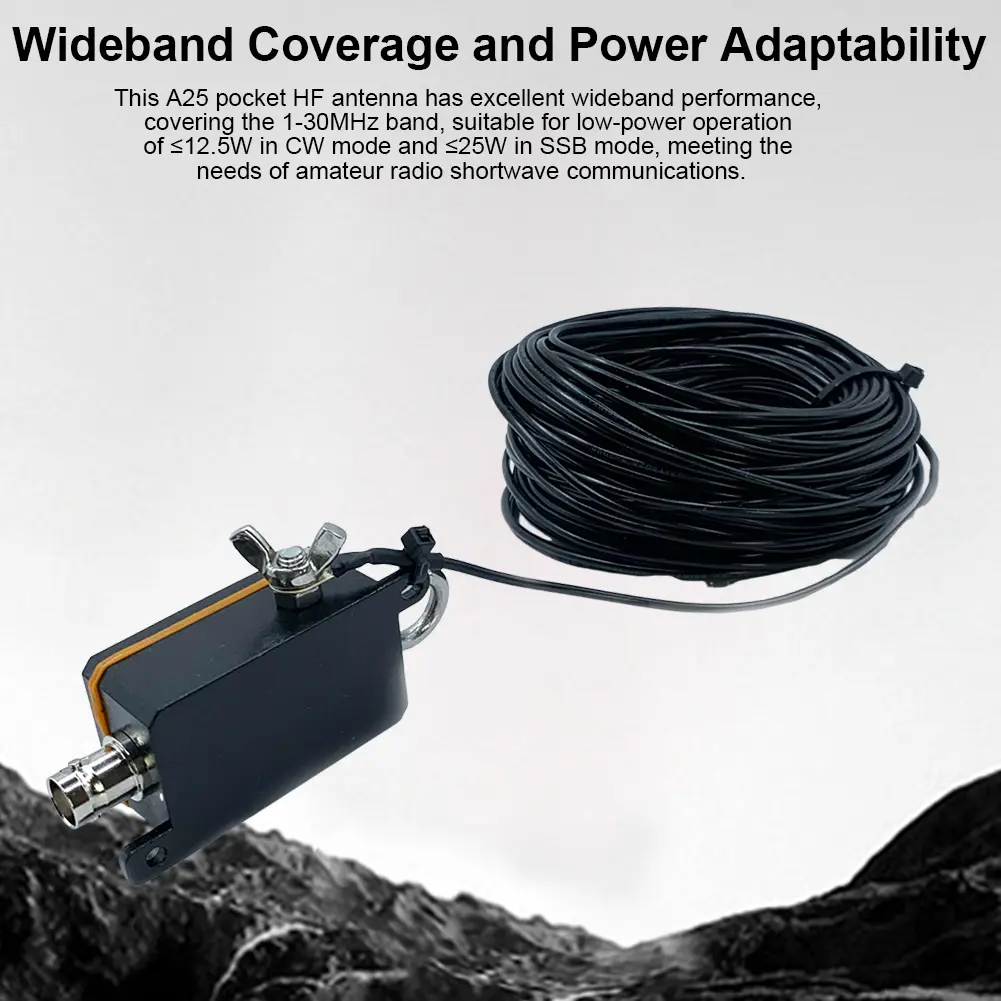 Shortwave Antenna 1-30MHz Wideband End-fed Halfwave Antenna CW SSB End Fed Half Antenna End Fed Radio Antenna with Storage Bag