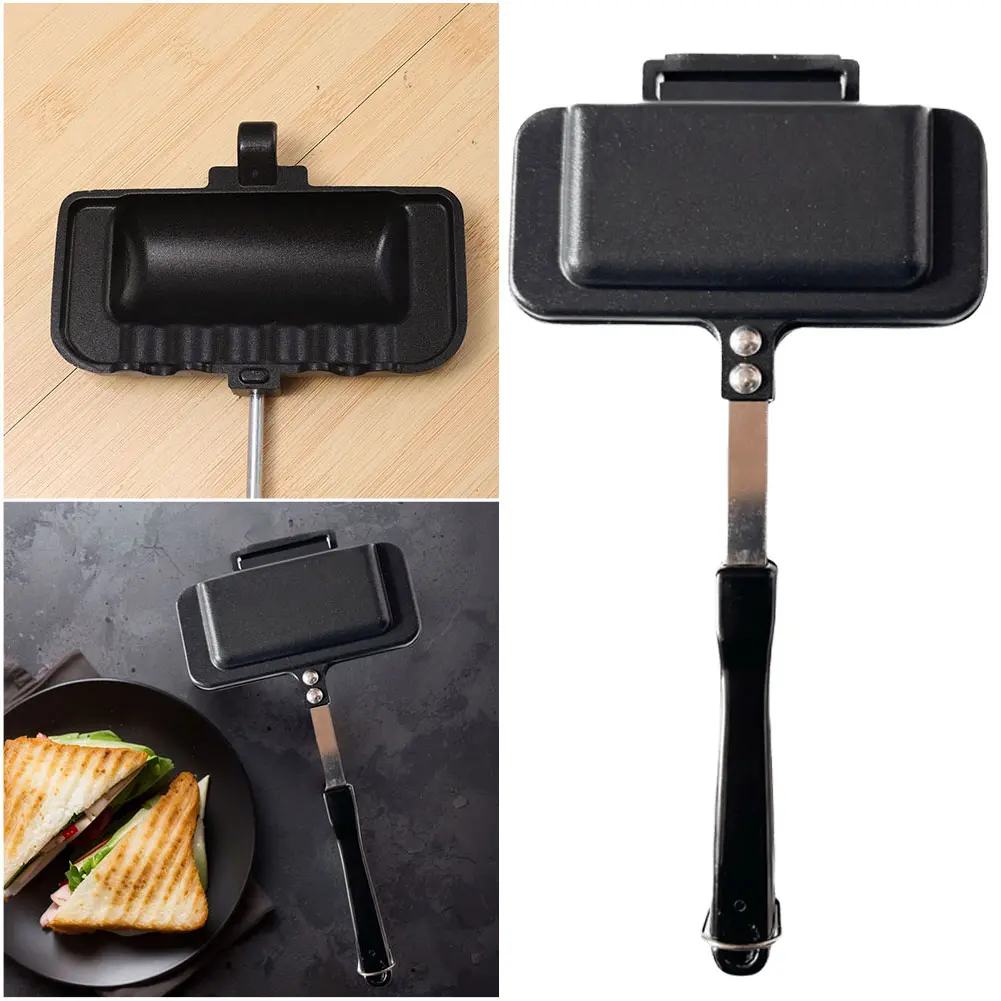 Grill Frying Pan Non Stick Aluminum Alloy Bread Toast Breakfast Machine Sandwich Maker Waffle Pancake Baking Barbecue Oven Mold