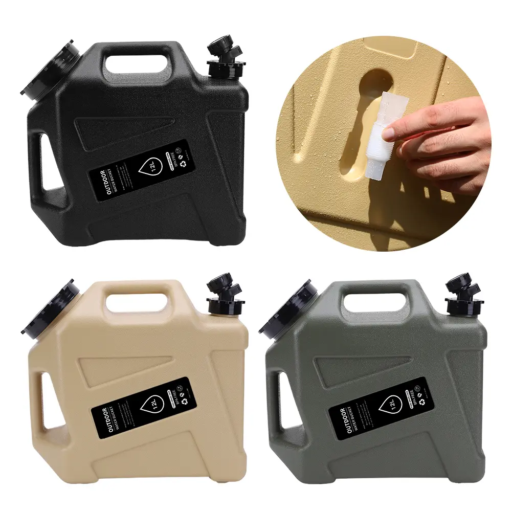 12L Camping Water Container Large Capacity Portable Emergency Water Can Drinking Water Bucket for Vehicle Car Outdoor Camping