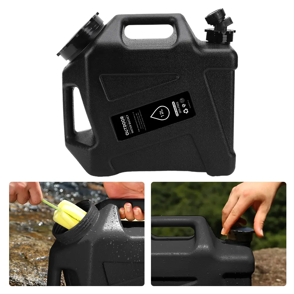 12L Camping Water Container Large Capacity Portable Emergency Water Can Drinking Water Bucket for Vehicle Car Outdoor Camping