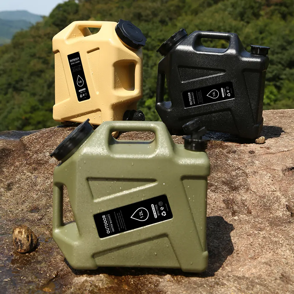 12L Camping Water Container Large Capacity Portable Emergency Water Can Drinking Water Bucket for Vehicle Car Outdoor Camping
