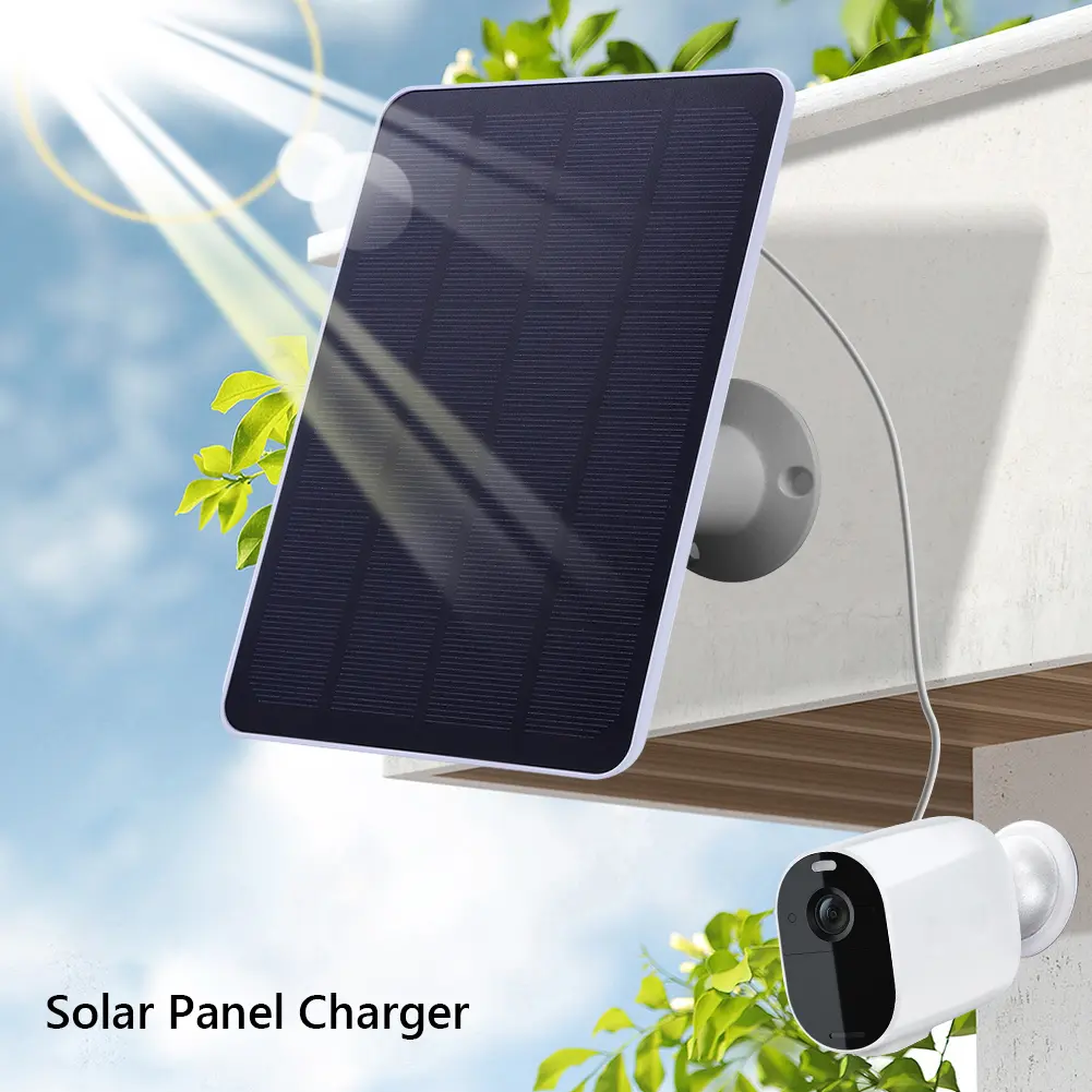 4W/6W Solar Panel Charger 360°Adjustable Wall Mount Solar Panel Camera Charger for Arlo Essential Spotlight/XL Spotlight Camera