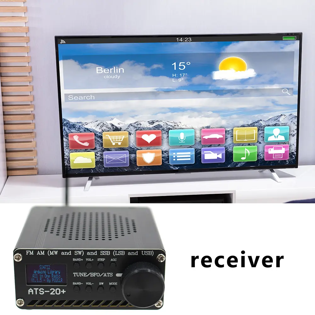 SI4732 Full Band Radio ATS-20+ Receiver FM AM (MW SW) SSB (LSB USB) + Antenna