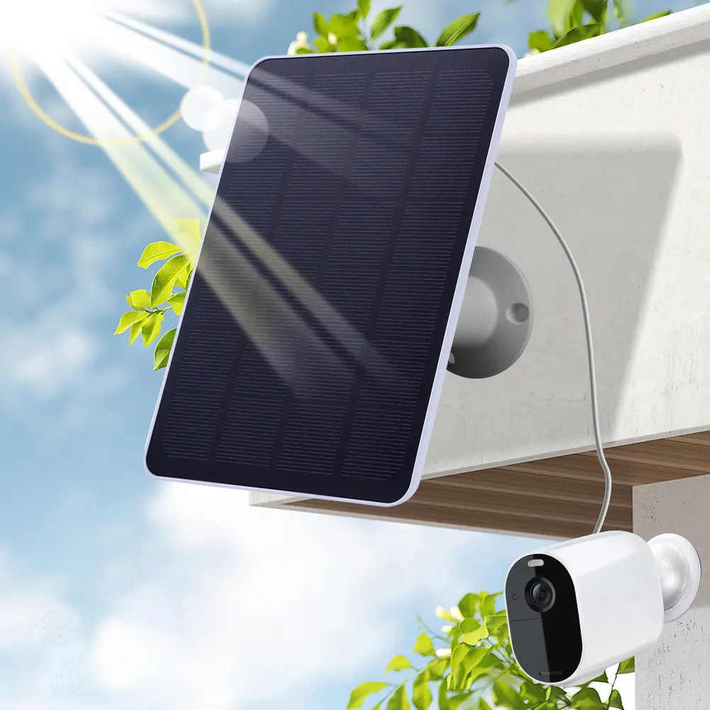 4W/6W Solar Panel Charger 360°Adjustable Wall Mount Solar Panel Camera Charger for Arlo Essential Spotlight/XL Spotlight Camera