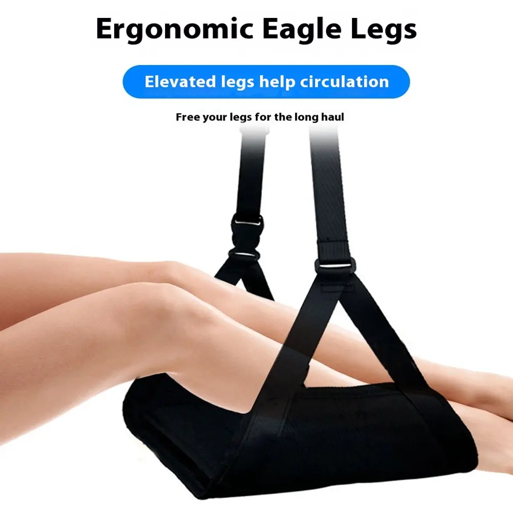 Aircraft Hammock Support Plate Adjustable Portable Plane Footrest Leg Support Foot Pad for Long Travel Foot Leg Rest