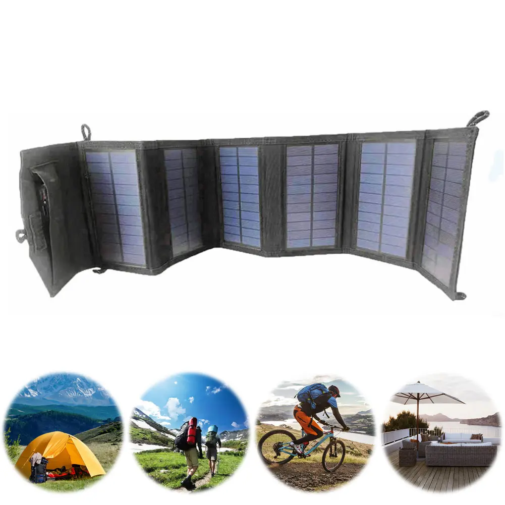 20W Portable Solar Panel IP65 Waterproof Foldable Solar Charger Lightweight Solar Power Station for Outdoor Activities