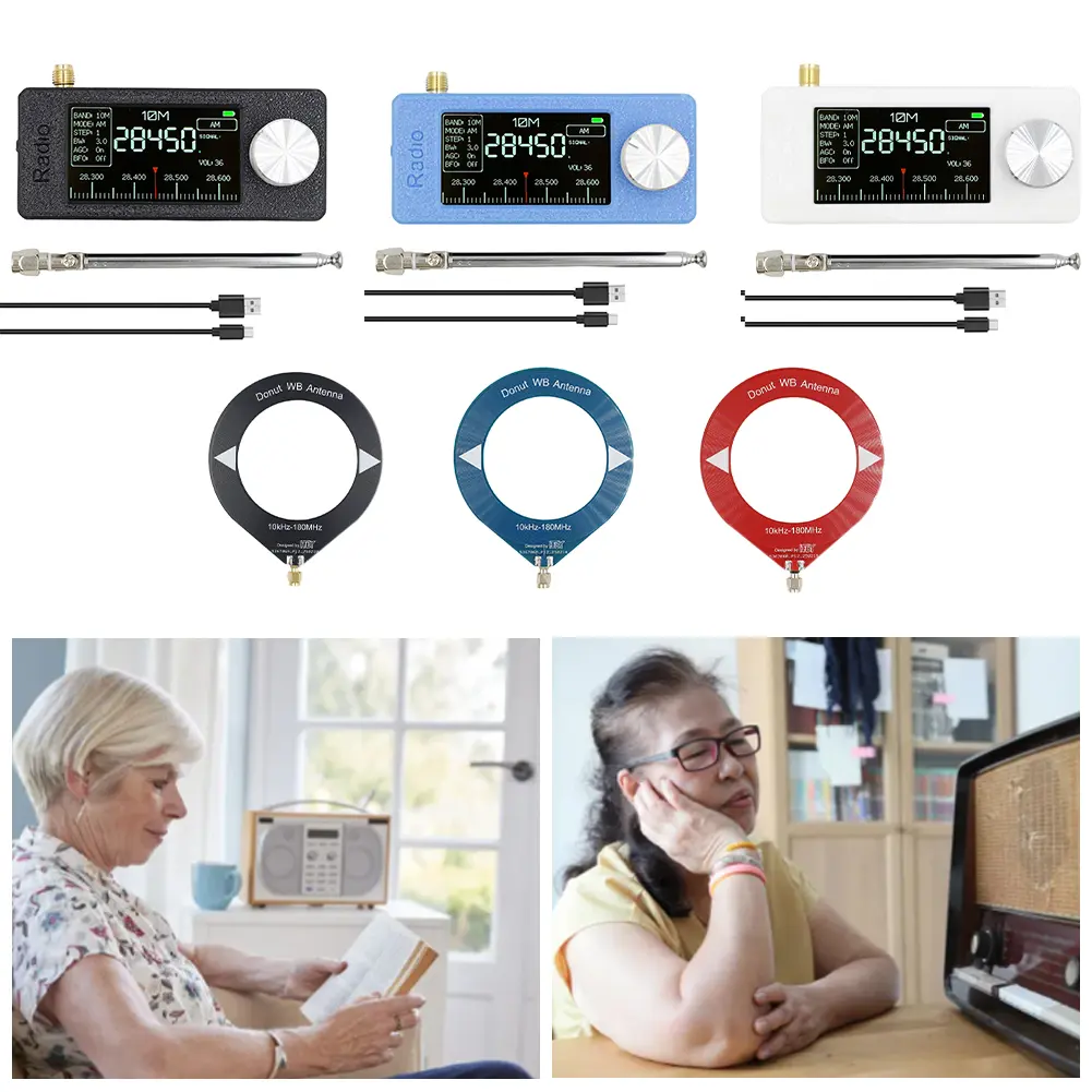 SI4732 0.5-108mhz Portable Radio 1.9inch IPS Screen Pocket Mini Radio LSB USB AM FM FM/AM Radio with Antenna HF SW MW VHF Radio