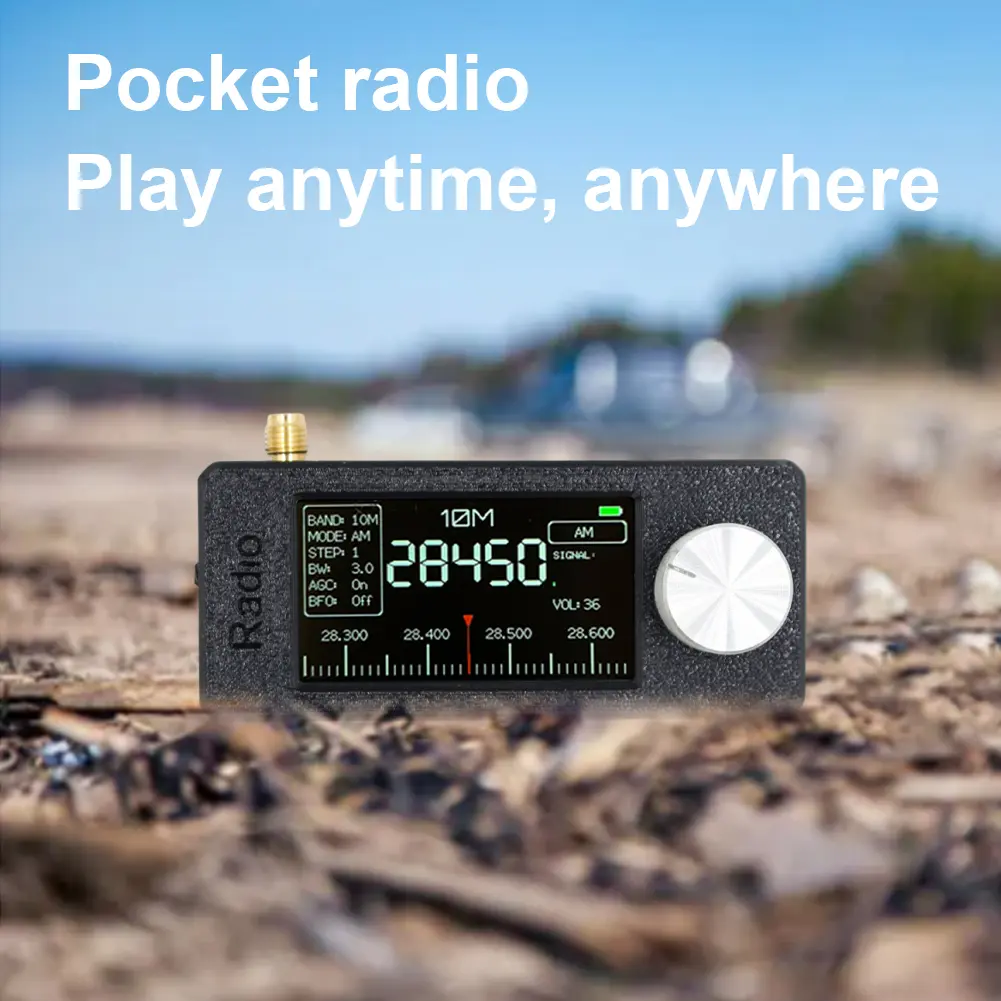 SI4732 0.5-108mhz Portable Radio 1.9inch IPS Screen Pocket Mini Radio LSB USB AM FM FM/AM Radio with Antenna HF SW MW VHF Radio