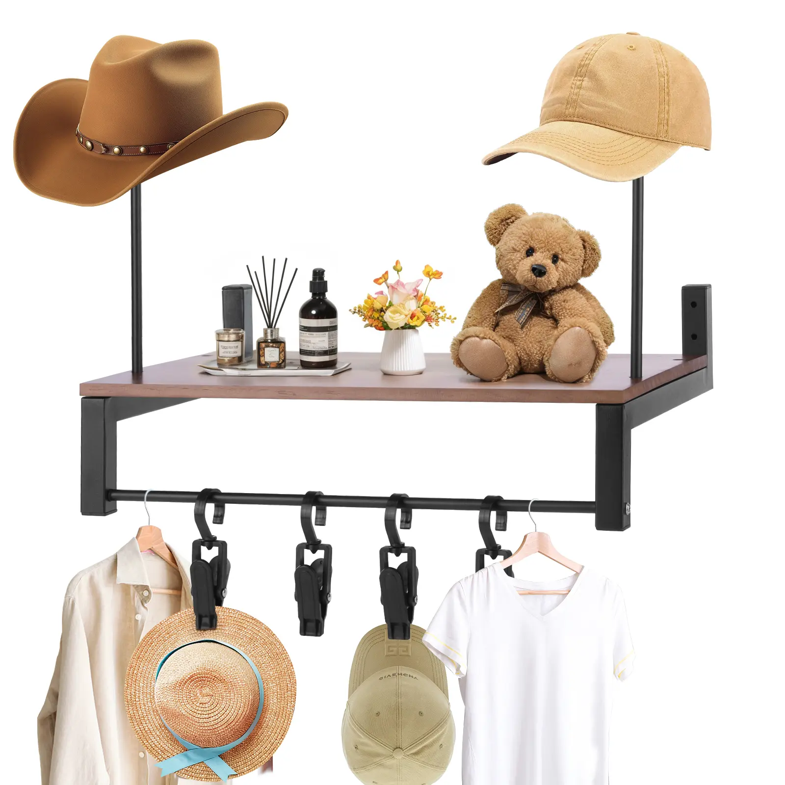 Wooden Motorcycle Helmet Holder Wall Mount Helmet Organizer Rack Wear Resist Gear Storage Rack for Motorcycle Accesories Storage