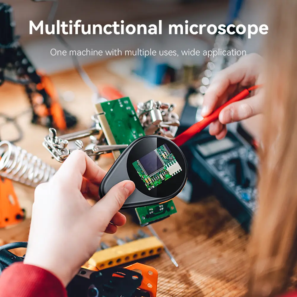 2.0inch 500X Handheld Digital Microscope 2 MP Electronic Coin Magnifier 400mAh Pocket Microscope with Magnifying Glass & 8 LED