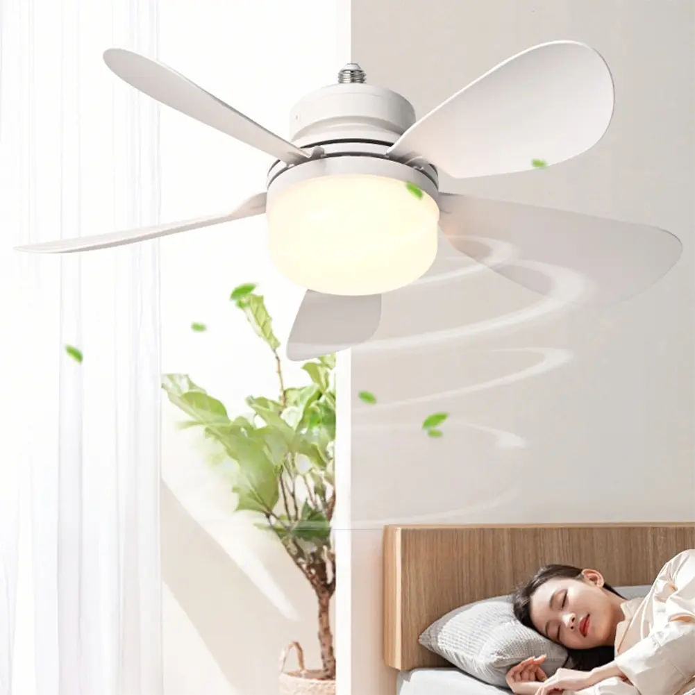 2 In 1 Hanging Fan with LED Lantern Rechargeable Electric Cordless Fan Modern Smart Cool Fan for Dining Room Bedroom Living Room