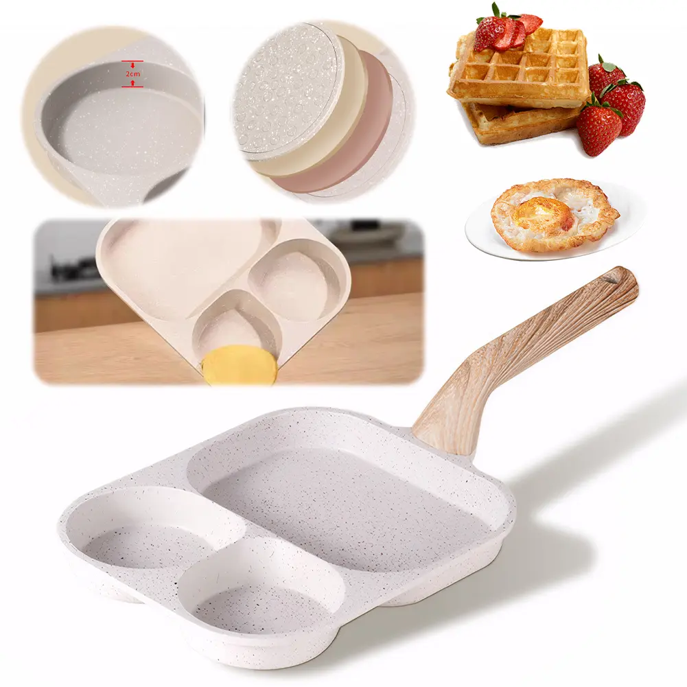 3-In-1 Eggs Alloy Breakfast Mcmuffin Egg Making Pan for Breakfast Pancake Burger Sandwiches for Gas Stove and Induction Cooker