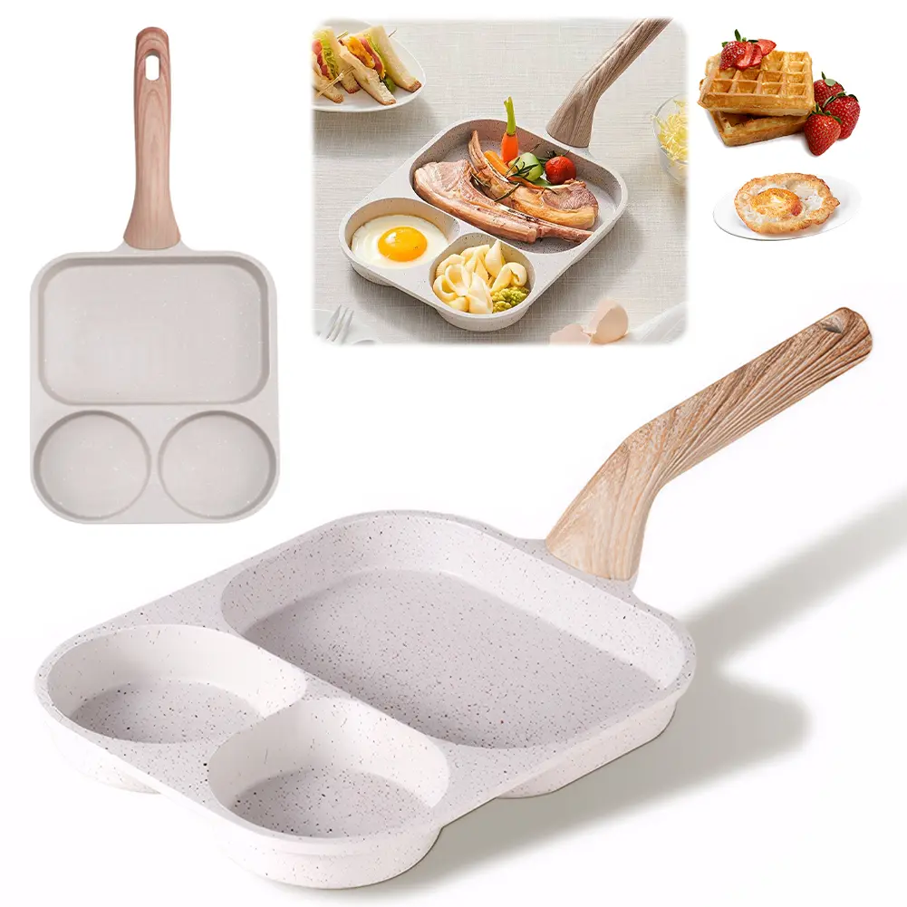 3-In-1 Eggs Alloy Breakfast Mcmuffin Egg Making Pan for Breakfast Pancake Burger Sandwiches for Gas Stove and Induction Cooker