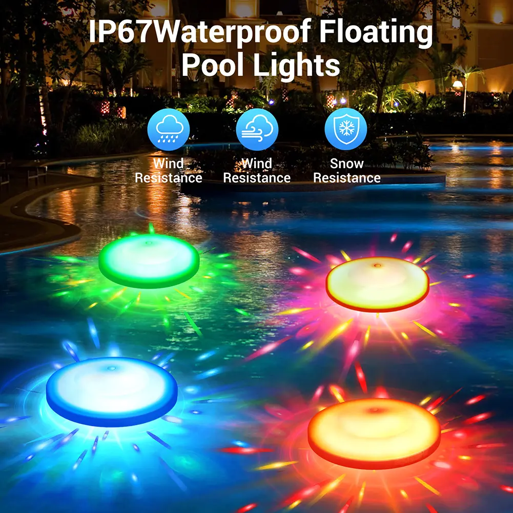 Floating Pool Light Swimming Pool Lamp Battery Operated Underwater Night Lamp Submersible Pool Light for Pool Hot Tub Fountain