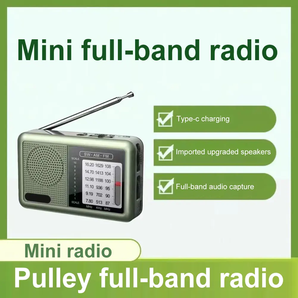 Portable Radio with Rechargeable Battery Earphone Pocket Radio for Indoor Outdoor Gifts for Seniors Elderly