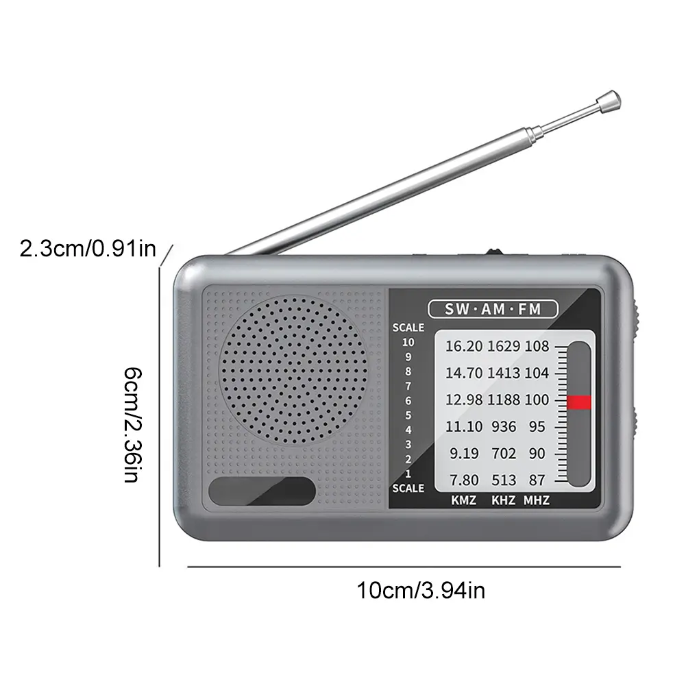 Portable Radio with Rechargeable Battery Earphone Pocket Radio for Indoor Outdoor Gifts for Seniors Elderly