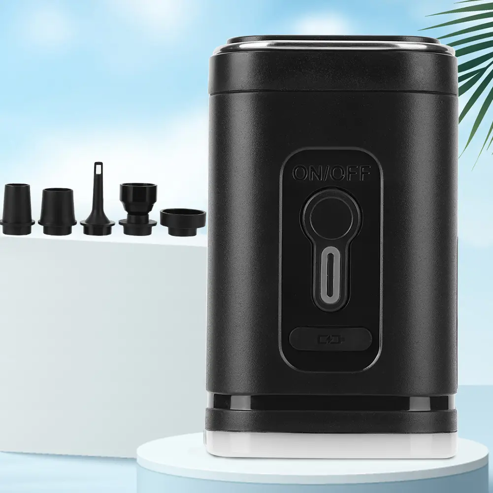 Wireless Air Compressor Camping Light 3 Lighting Modes Outdoor Inflator Pump Rechargeable for Air Beds Boat Swimming Ring