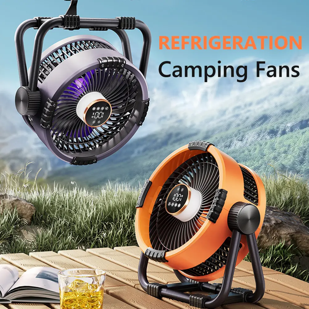 Portable Camping Fan with LED Lantern 20000mAh Rechargeable Battery Powered Fan Camping Gear for Picnic Fishing