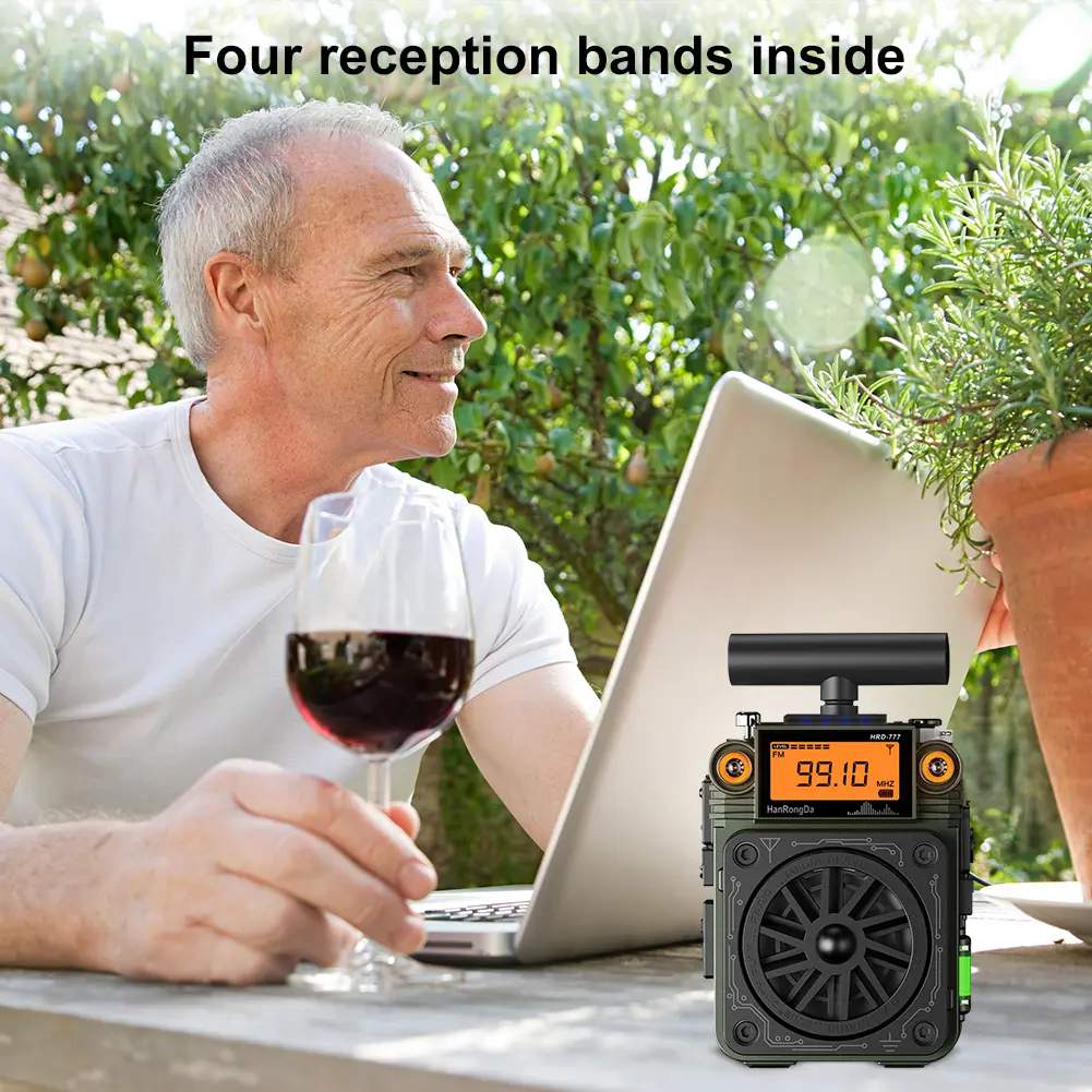 Full-Band Mini Radio with BT Speaker AM FM Radio Portable Radio for Home Outdoor Camping Emergency