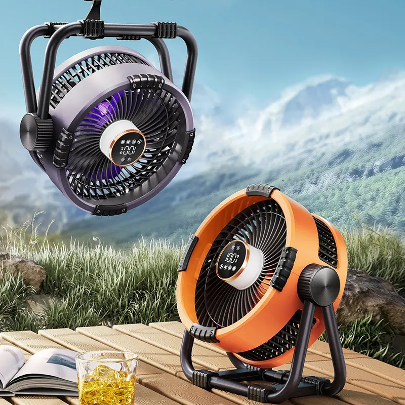 Portable Camping Fan with LED Lantern 20000mAh Rechargeable Battery Powered Fan Camping Gear for Picnic Fishing