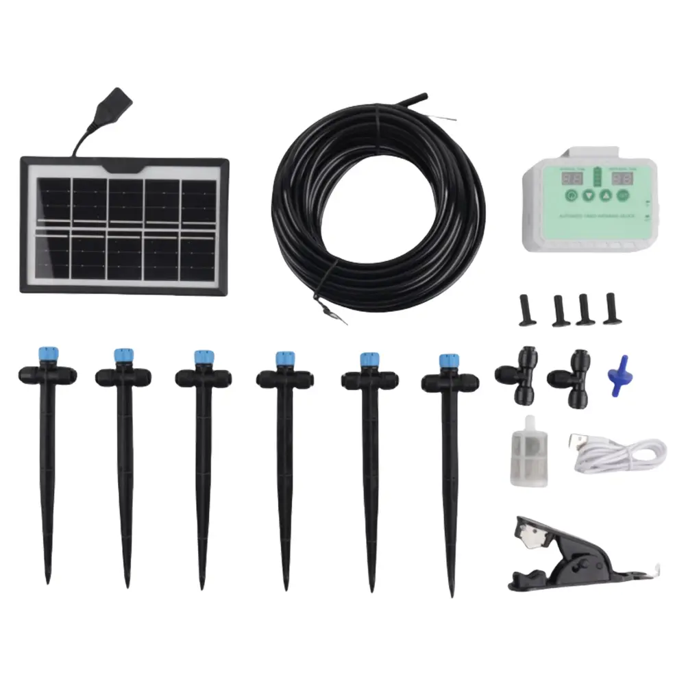 Drip Irrigation Kit Adjustable Automatic Watering System 2000mAh Garden Irrigation Controller for Terrace Hanging Basket Potted