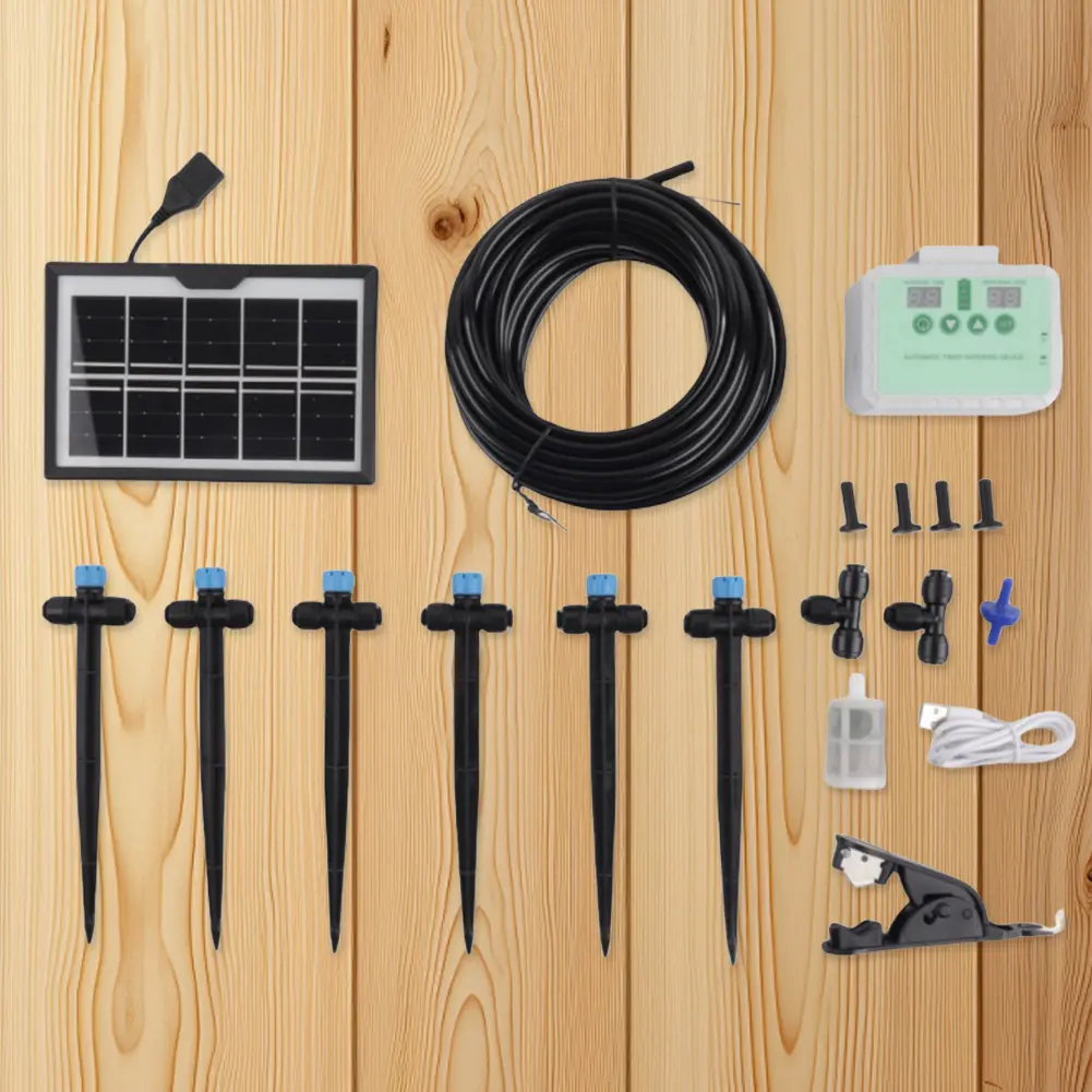 Drip Irrigation Kit Adjustable Automatic Watering System 2000mAh Garden Irrigation Controller for Terrace Hanging Basket Potted