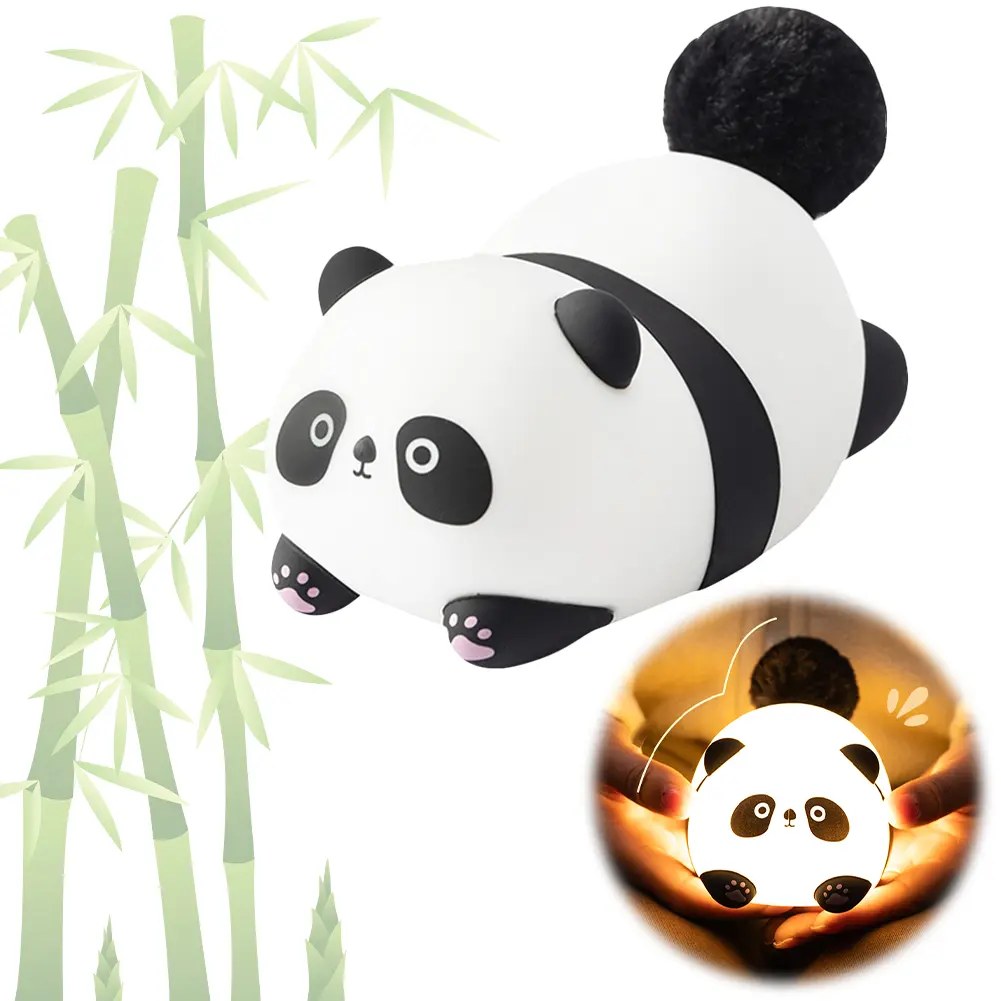 Silicone Pat Night Light Animal Bedside Lamp Eye Caring Atmosphere Light 3 Level Dimmable Cute Nursery Nightlight for Desk Decor