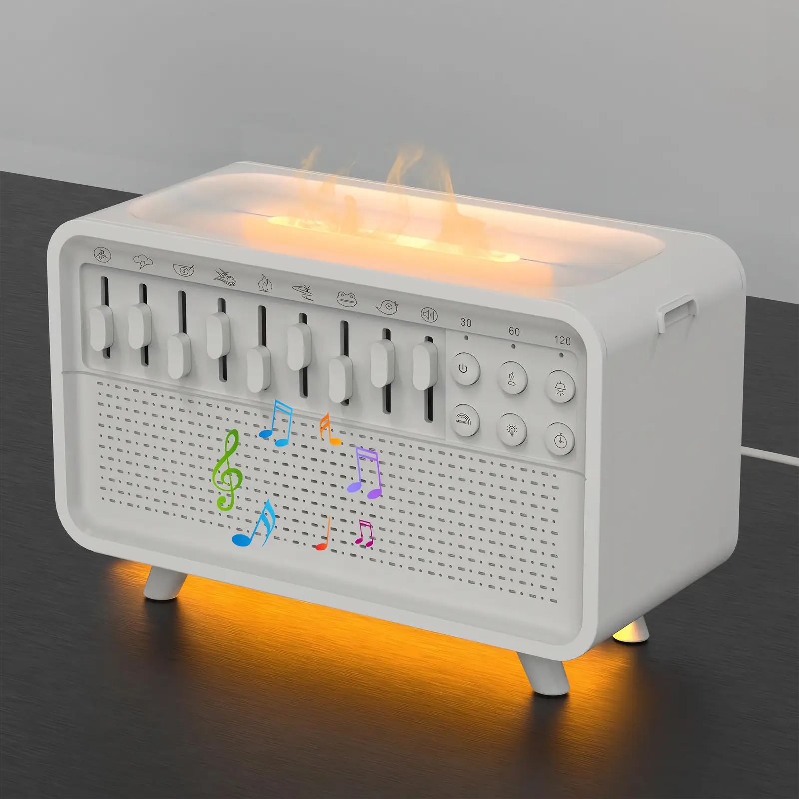 LED White Noise Speaker with 8 Nature Sounds Portable BT Speaker Rechargeable Aroma Diffuser Night Light for Home Creative Gift