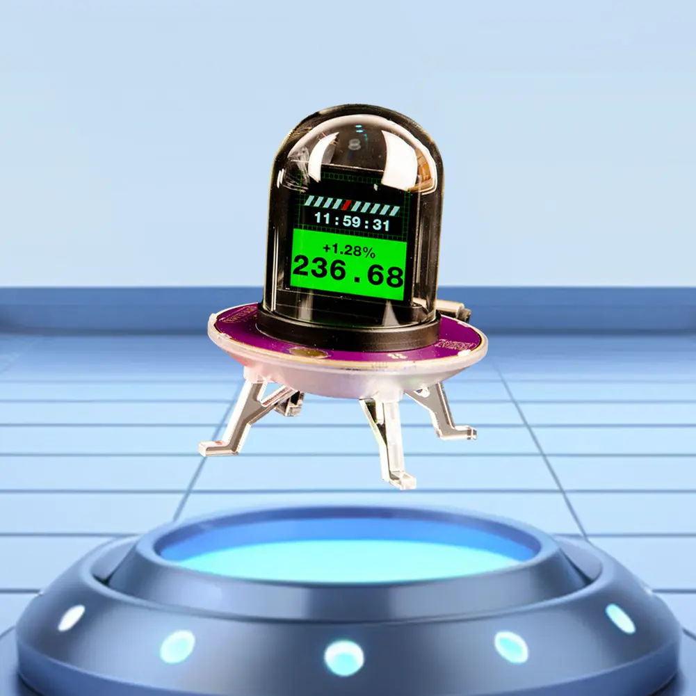 UFO WiFi-Synced Nixie Tube Smart Glow Tube Clock Multi-Function Networked Nixie Tube Digital Desktop Decoration for Home Office