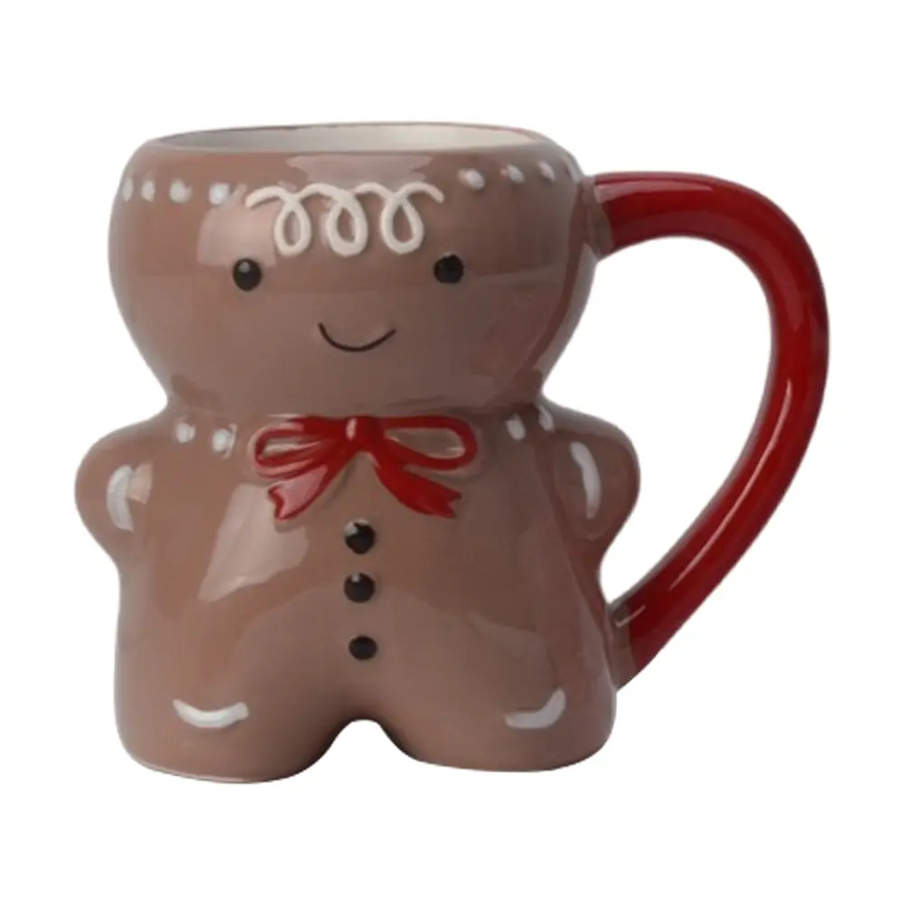 Gingerbread Man Ceramic Mug Christmas Gingerbread Coffee Mug 350ML Cute Gingerbread Man Water Cup Funny Gifts for Family Friends