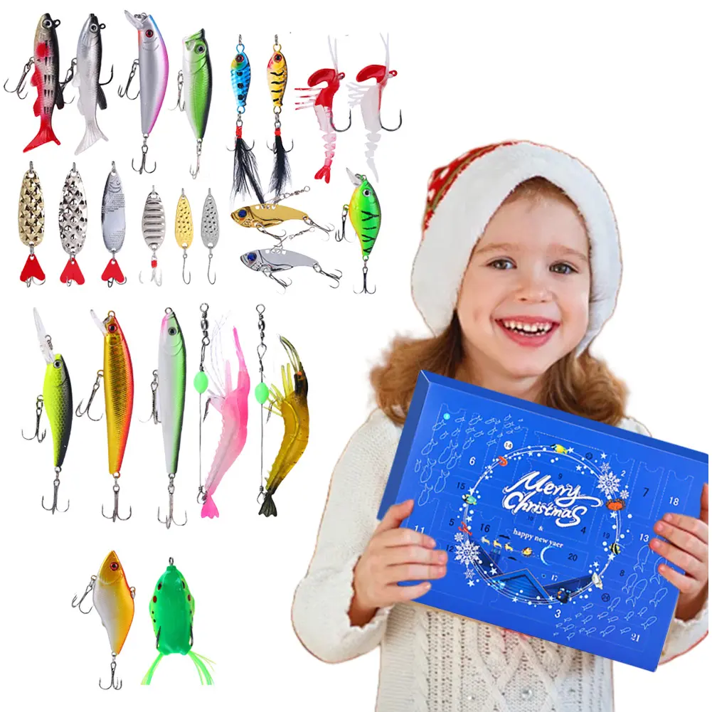 Fishing Lure Advent Calendar 2024 Fishing Lure Countdown Calendar Advent Calendar 2024 for Fisher Men Teen Boys Surprise Gift