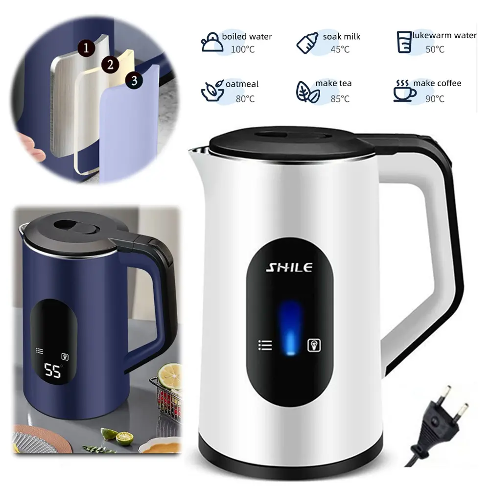3L Stainless Steel Electric Large Tea Kettle Auto-Shutoff Thermal Water Kettle Multifunctional Tea Pot for Making Tea and Coffee