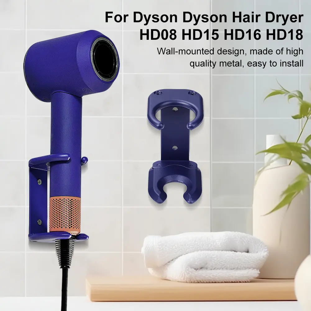 Wall Mounted Blower Holder Shelf Metal Hair Dryer Stand Easy Installation Storage Rack for Dyson Hair Dryer HD08 HD15 HD16 HD18