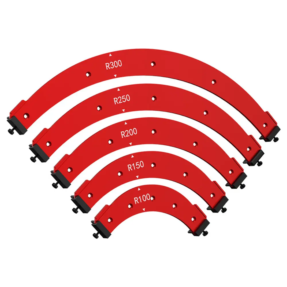 5Pcs Round Corner Radius Templates 5 Size Cutting Auxiliary Aluminum Alloy Corner Trimming Templates Precise for Furniture