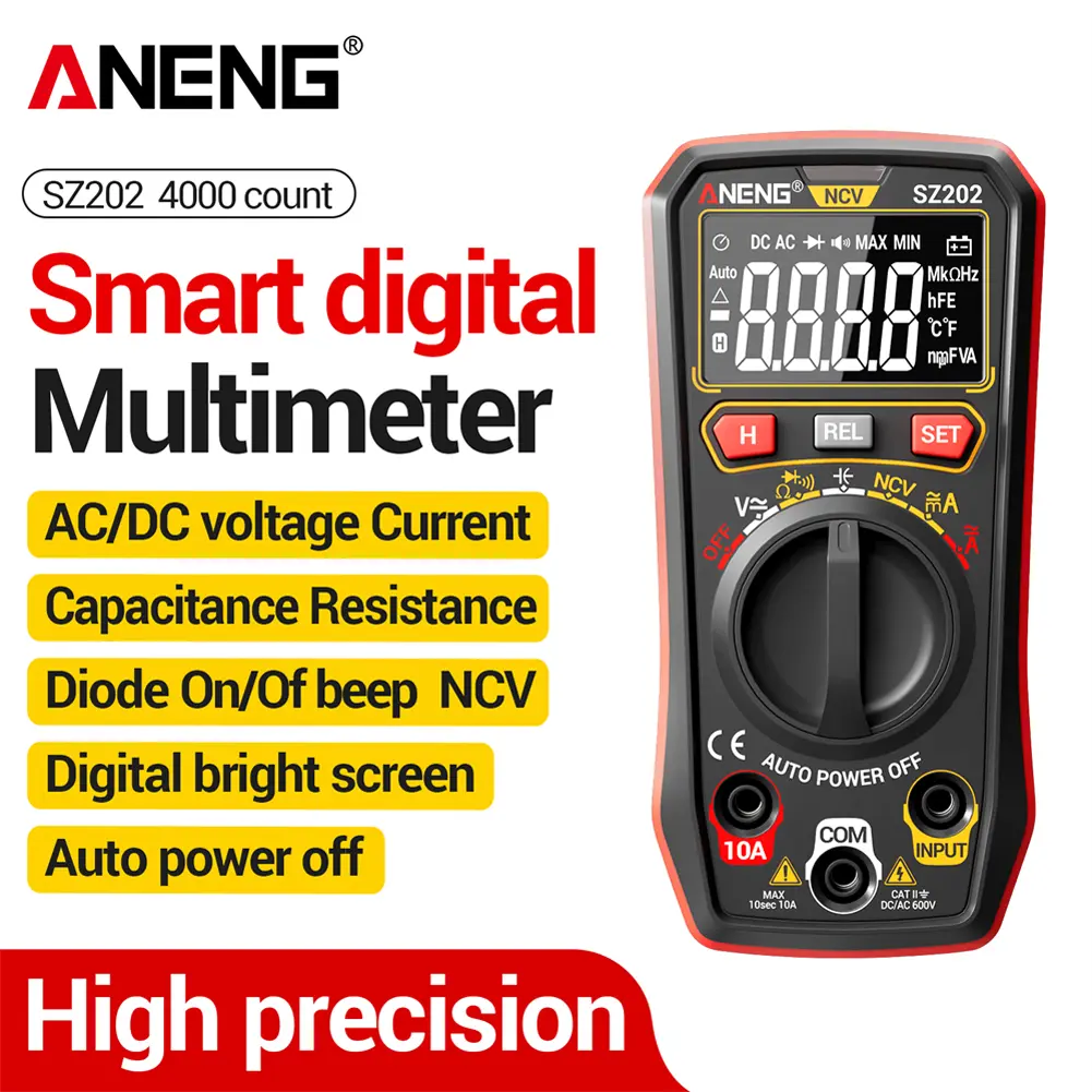 Digital Multimeter Digital Display Intelligent Multimeter Volt Meter NCV Detector for Resistance Capacitance Diode